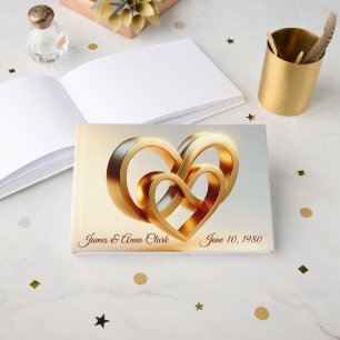 Livre D'or Symbole de l'infini de mariage et Cœur d'Or
