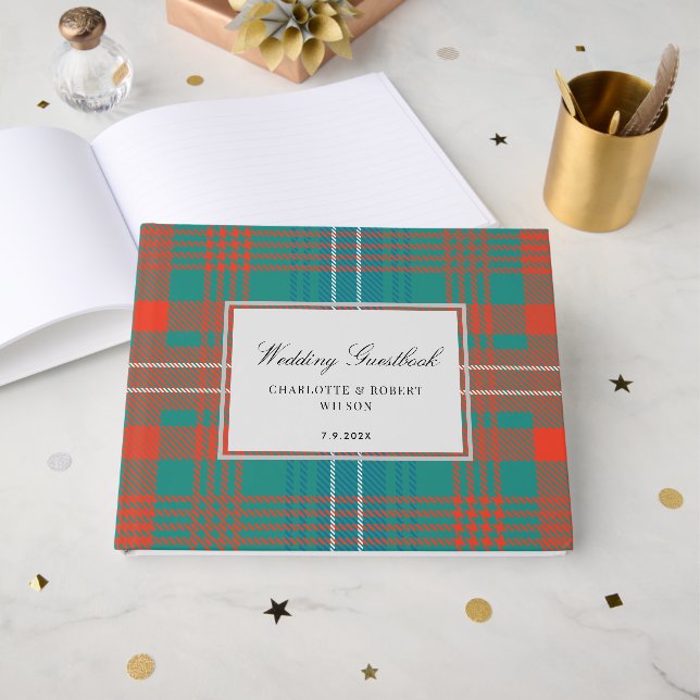 Livre D'or Tartan Rustic Wilson Plaid Mariage (Recto ouvert)