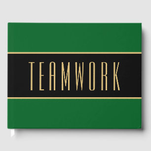 Livre D'or TEAMWORK Sporty Professional Black Green Stripes