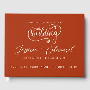 Livre D'or Terracotta Burnt Orange Élégant minimaliste modern