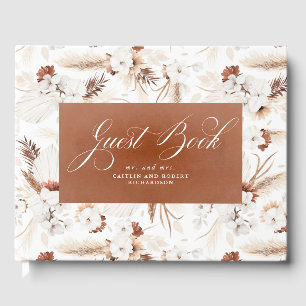 Livre D'or Terracotta et Orchidées Blanches Floral Boho Maria
