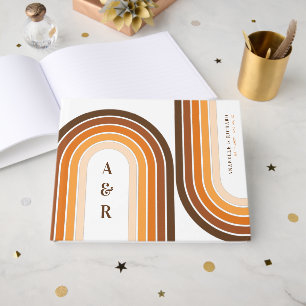 Livre D'or Terracotta Retro Boho Rainbow les années 70 Mariag
