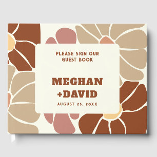 Livre D'or Terracotta Retro Super Boho Chic Floral Mariage