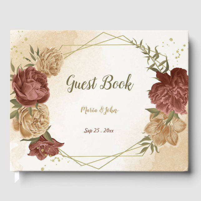 Livre D'or terre terre terre ton mariage floral (Recto)