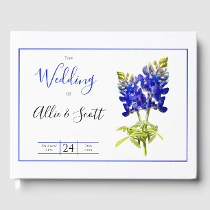Livre D'or Texas Bluebonnet Flowers, Mariage moderne