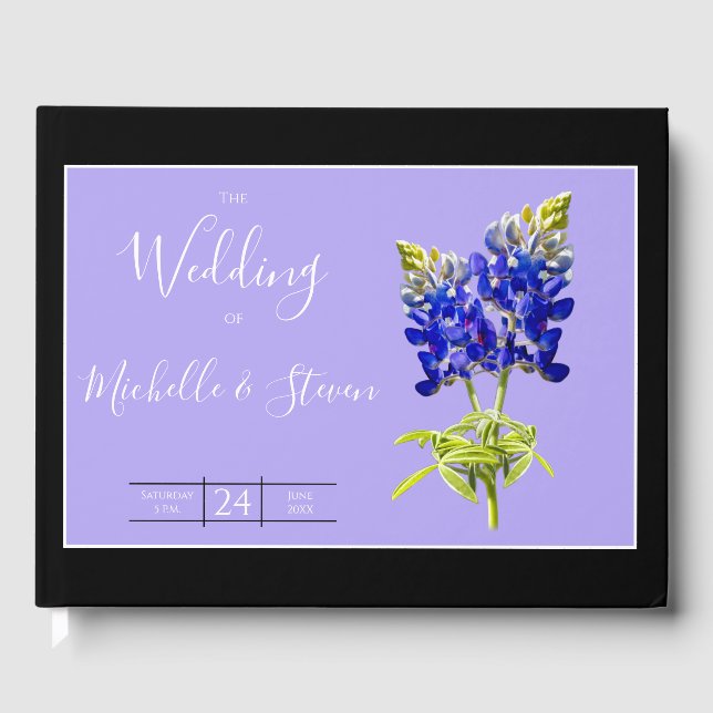 Livre D'or Texas Bluebonnets sur Lavender, Mariage du printem (Recto)