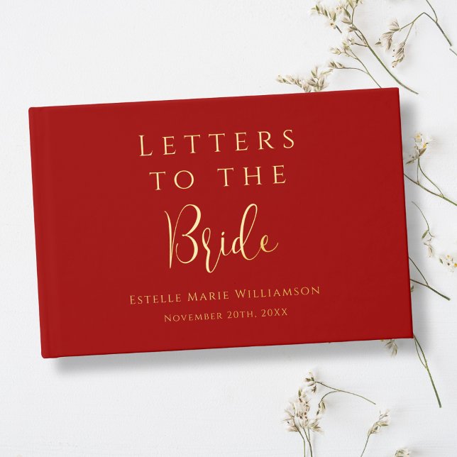 Livre D'or Texte personnalisé lettres dorées rouge cerise pou (Créateur téléchargé)