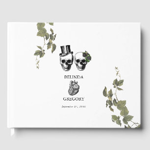 Livre D'or Til Death Coeur gothique Mariage des crânes florau
