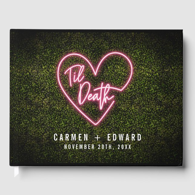 Livre D'or Til Death Heart Neon Signal Boxwood Mariage (Recto)