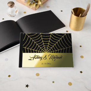 Livre D'or Toile d'araignée gothique Personnalisé Mariage noi