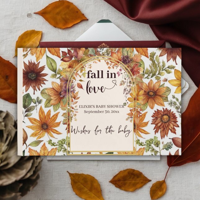 Livre D'or Tomber Amoureux Avec Bébé Automne Feuilles Douche (Créateur téléchargé)