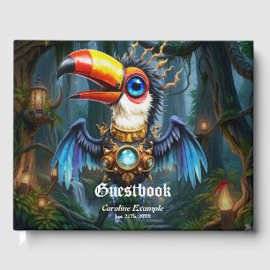 Livre D'or Toucan Steampunk éclairé par la lune