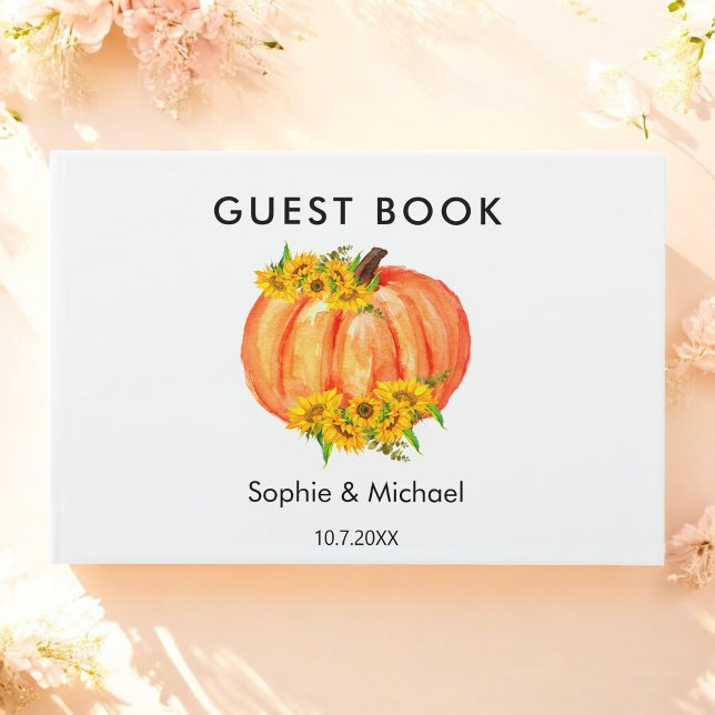 Livre D'or Tournesol Citrouille orange mariage de automne (Créateur téléchargé)