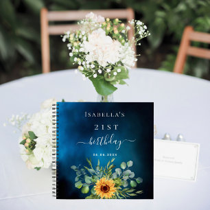 Livre d'or tournesol d'anniversaire eucalyptus cie