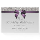 Tout âge Anniversaire Argent Faux Séquins Violet B