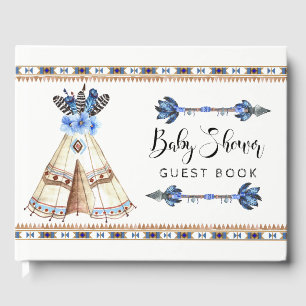 Livre D'or Tribal Teepee Boy Guide du Baby shower tribal