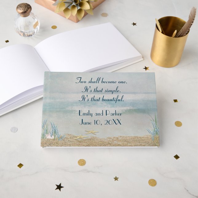 Livre D'or Tropical Beach With Starfish (Recto ouvert)