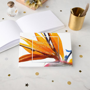 Livre D'or Tropical Fleur d'Oiseau de Paradis Floral Fête de