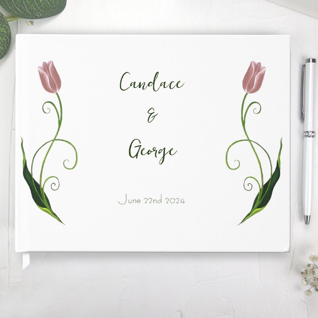 Livre D'or Tulipes roses florales (Créateur téléchargé)