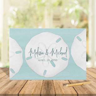Livre D'or Turqiouse Mariage Beach Dollar de sable minimalist
