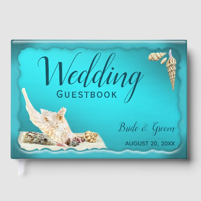 Livre D'or Turquoise Blue Aqua Turquoise Seashell Beach Maria (Recto)