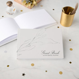 Livre D'or Twig élégant gris au crayon pour Baby Shower de ma
