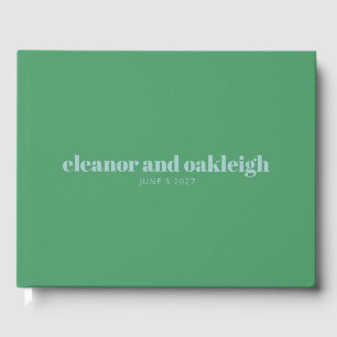 Livre D'or Typographie audacieuse Bright Green Blue Mariage m