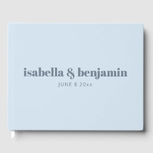 Livre D'or Typographie Gras Moderne Bleu Clair Mariage Sur Me