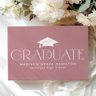 Livre D'or Typographie moderne Dusty Rose Photo Graduation