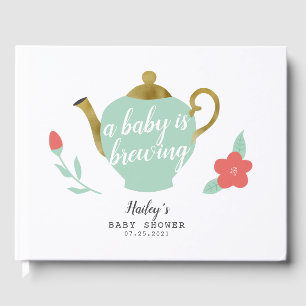 Livre D'or Un Bébé brasse le Baby shower Gold Tea Party