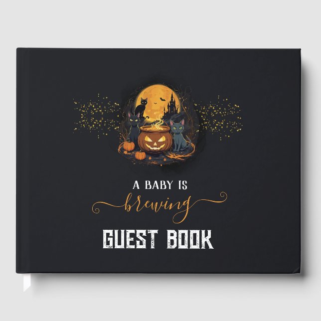 Livre D'or Un Bébé Brûle De Mignons Baby showers D'Halloween (Recto)