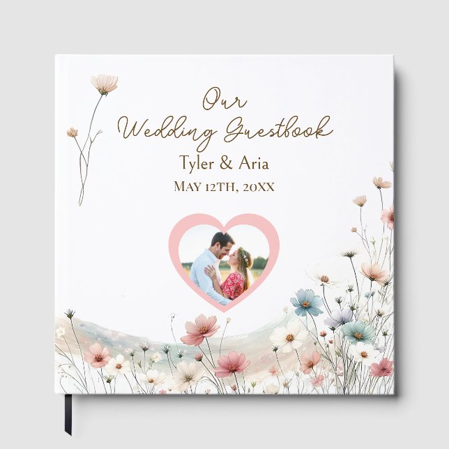 Livre D'or Un mariage élégant aux fleurs sauvages aquarelles (Recto)