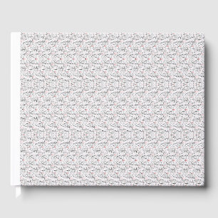 Livre D'or Un motif floral raffiné en blanc et gris, presenti