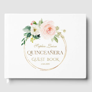Livre D'or Unique Pink Blush Floral Or Quinceañera