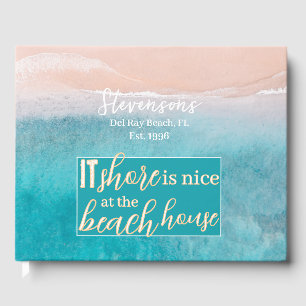 Livre D'or Vacances Beach House Minimaliste Script Nom de fam
