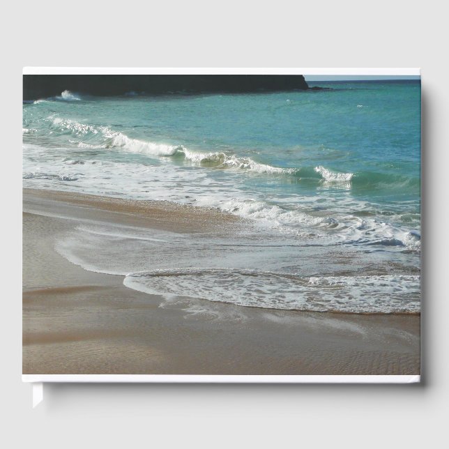 Livre D'or Vagues sur la plage bleu turquoise Océan (Recto)