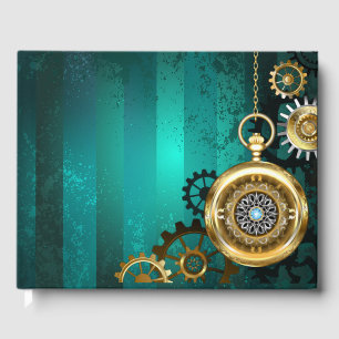 Livre D'or Veille bijoux Steampunk sur un Arrière - plan vert