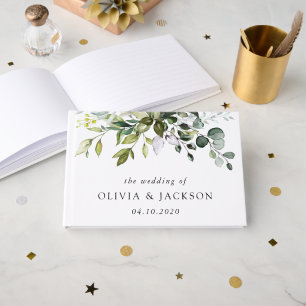 Livre D'or Verdure, Feuilles d'Eucalyptus, Mariage botanique