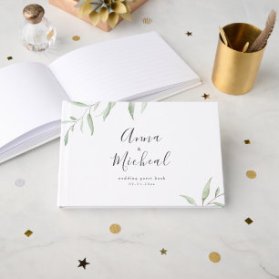 Livre D'or Verdure minimale mariage calligraphie simple
