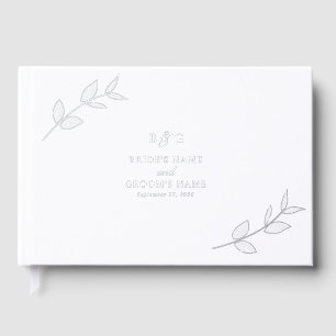 Livre D'or Véritable Feuilles d'huile d'argent Élégant Mariag