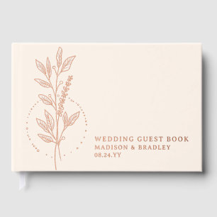 Livre D'or Véritable Foil Elegant Crème Boho Mariage Floral