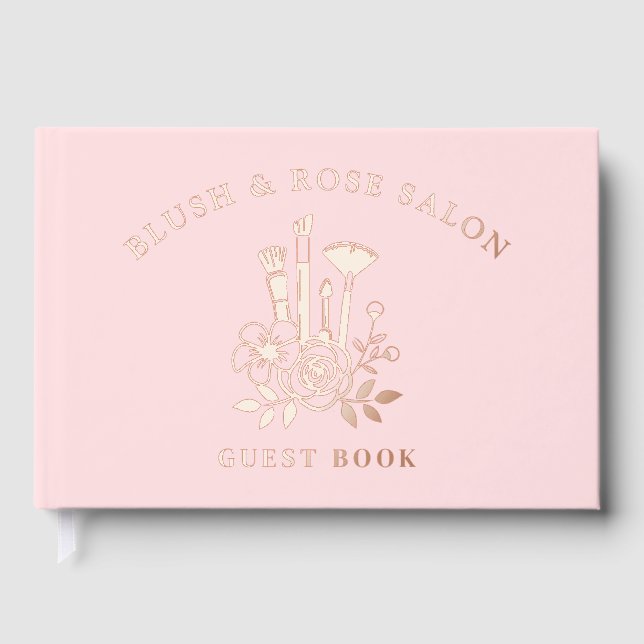 Livre D'or Véritable Foil Élégant Floral Pink Makeup Business (Recto)