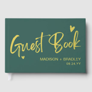 Livre D'or Véritable Foil Gold Calligraphie Script Mariage mo