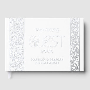 Livre D'or Véritable Foil Vintage Floral Mariage blanc