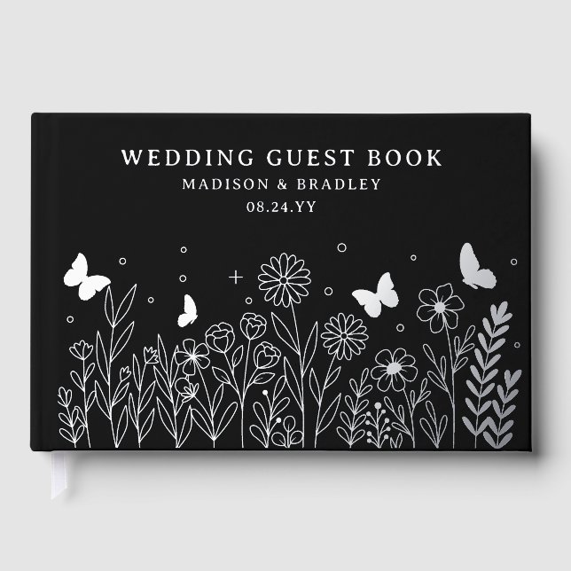 Livre D'or Véritable Mariage floral élégant (Recto)