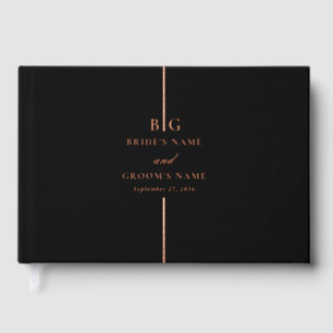 Livre D'or Véritable Rose Gold Foil Minimal Monogramme Mariag