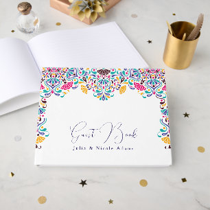 Livre D'or Vibrant mexicaine Fiesta Style Mariage arc-en-ciel