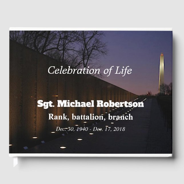 Livre D'or Vietnam Veteran et Washington Memorial (Recto)