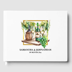 Livre D'or Vignobles d'aquarelle vin vin vin vin vert or