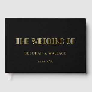 Livre D'or Vintage 1920 art déco Black & Gold Foil mariage